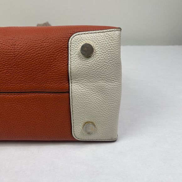 Michael Kors Studio Mercer Large Leather Tote Orange Acorn Handbag Purse Edgy - Picture 8 of 16